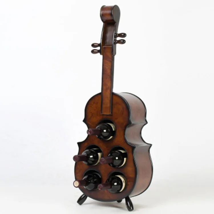 Factory Direct sales wooden wine rack living room household Solid wood violin wine rack