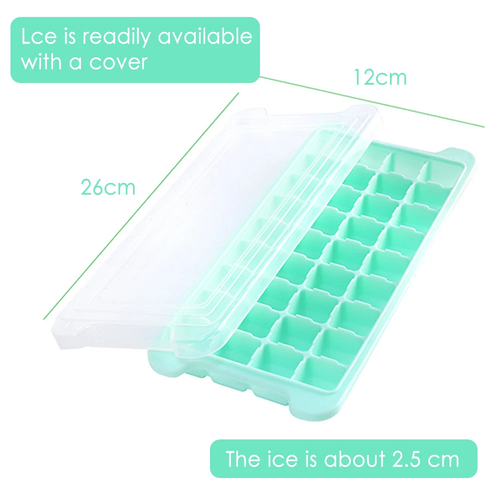 Silicone Ice Cube Molds with Lid, Easy Release Ice Make Cube Trays with Removable Cover