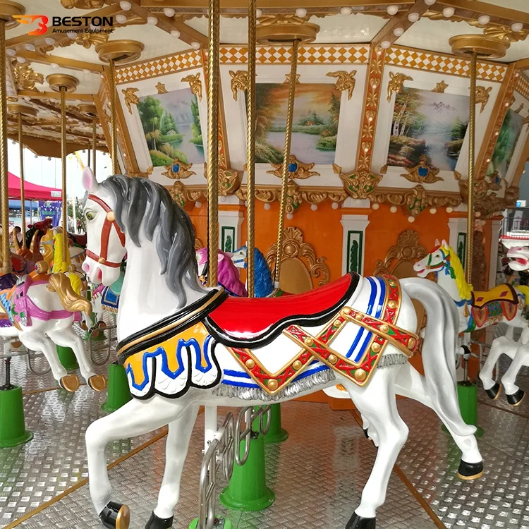 Kids Amusement Park Attractions 20 Seats Carousel Merry Go Round Rides For Sale