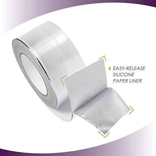 HVAC Alu solvent glue Flame Retardant white Release paper Duct Liner Aluminum foil Tape