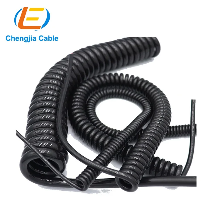 Spring coiled electrical 2 3 4 5 6 7 core Matt or Glossy Electrical Spring Spiral Coiled retractable coiled electrical cord