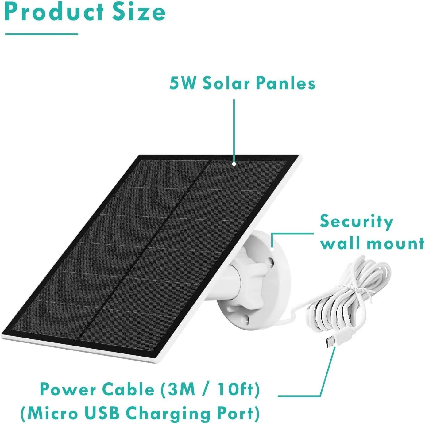5W Portable Solar Panel 5V Solar Plate with USB Safe Charge  Battery Charger for Security Camera