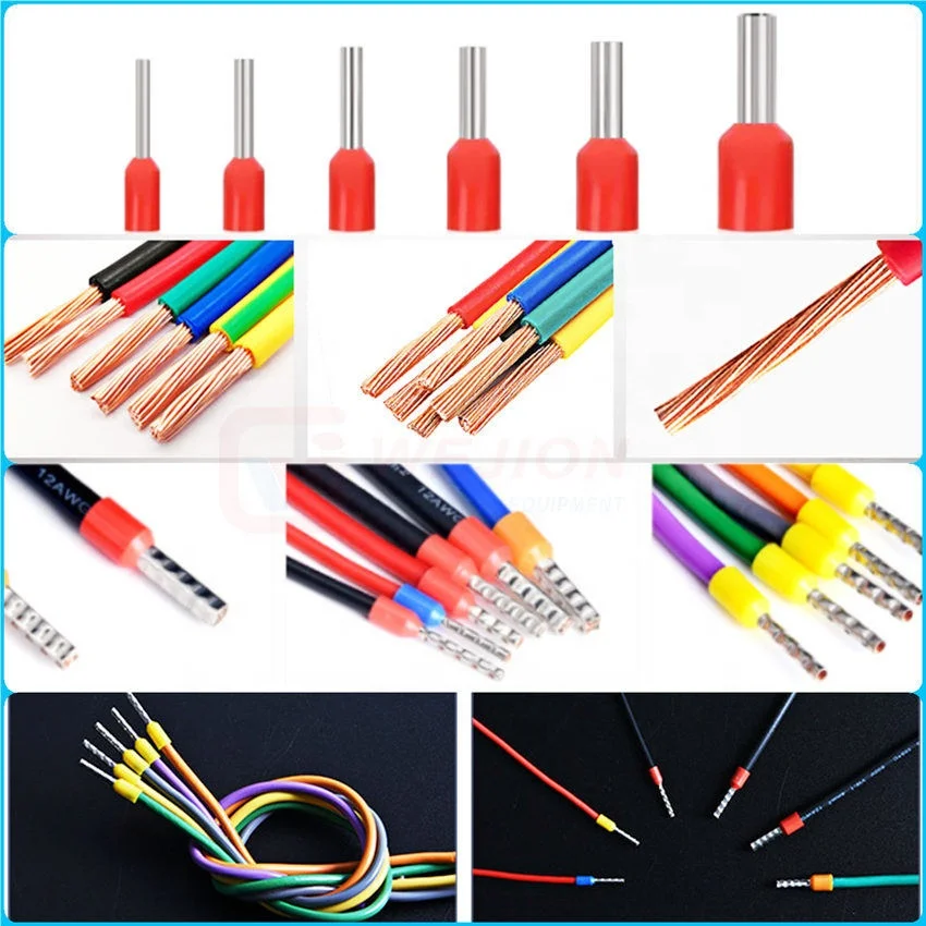 WEJION Loose Wire End Wire Stripping Sleeves Crimper Semi Automatic Wire Strip And Ferrule Terminal Crimp Machine