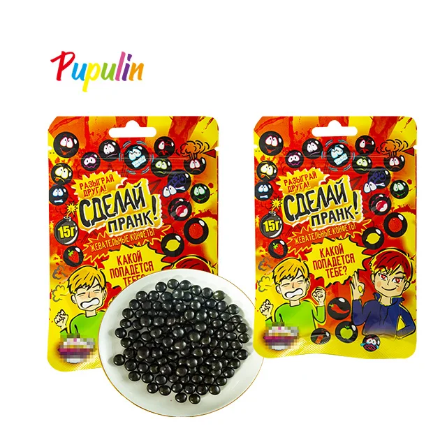 Wholesale Strange Spicy Sour Chewy Candy Game Candy Prank Black Challenge Fruit Flavored Chewy Candy