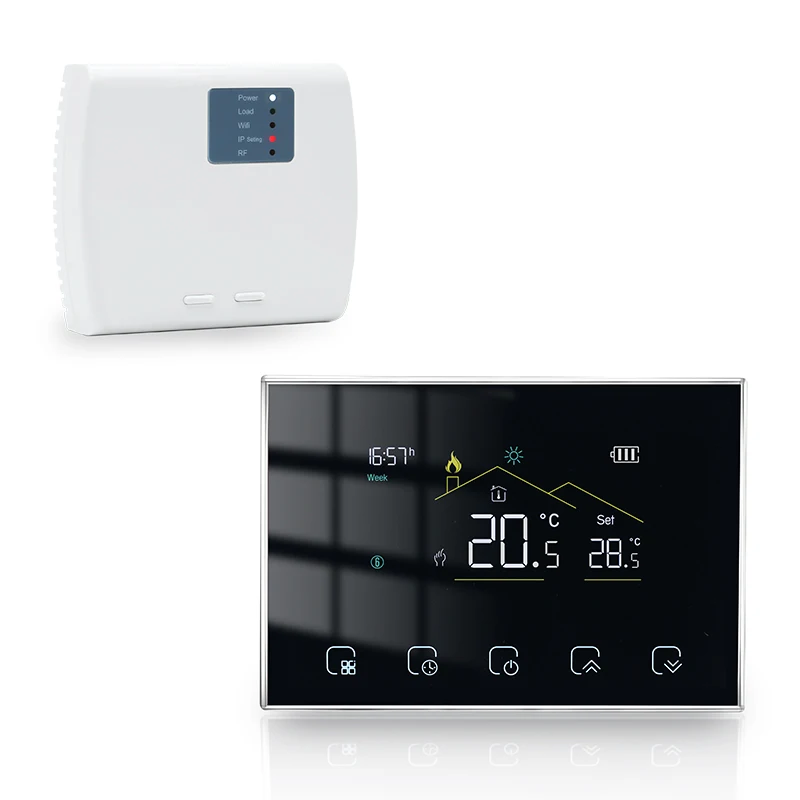 BHT-8000 Smart Life APP Control Manifold Floor Heating Room Thermostat Wifi Wireless With RF Receiver For Water Boiler Heating