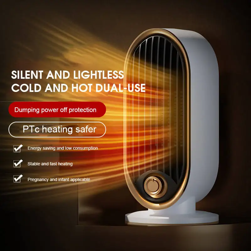 Fast Heating Fan Living Room Portable PTC Ceramic Fan Heater Bedroom 800w Mute Desktop  Air Warmer