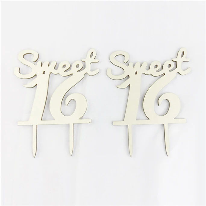 
Happy Birthday Party Supplies Hot Selling TD Natural Wooden Arts and Crafts Baby Cake Toppers 