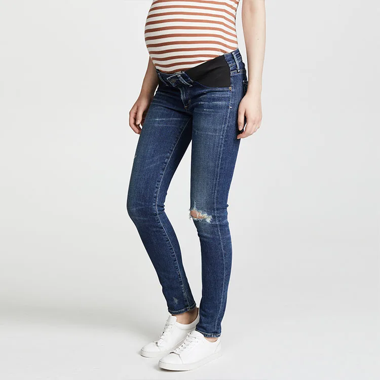 
Ladies Fashion Skinny Western Maternity Jeans Ripped 
