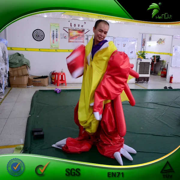 Hongyi Inflatable Suit, Inflatable Red Fire Dragon Mascot Costumes, Blow Up Body Suit