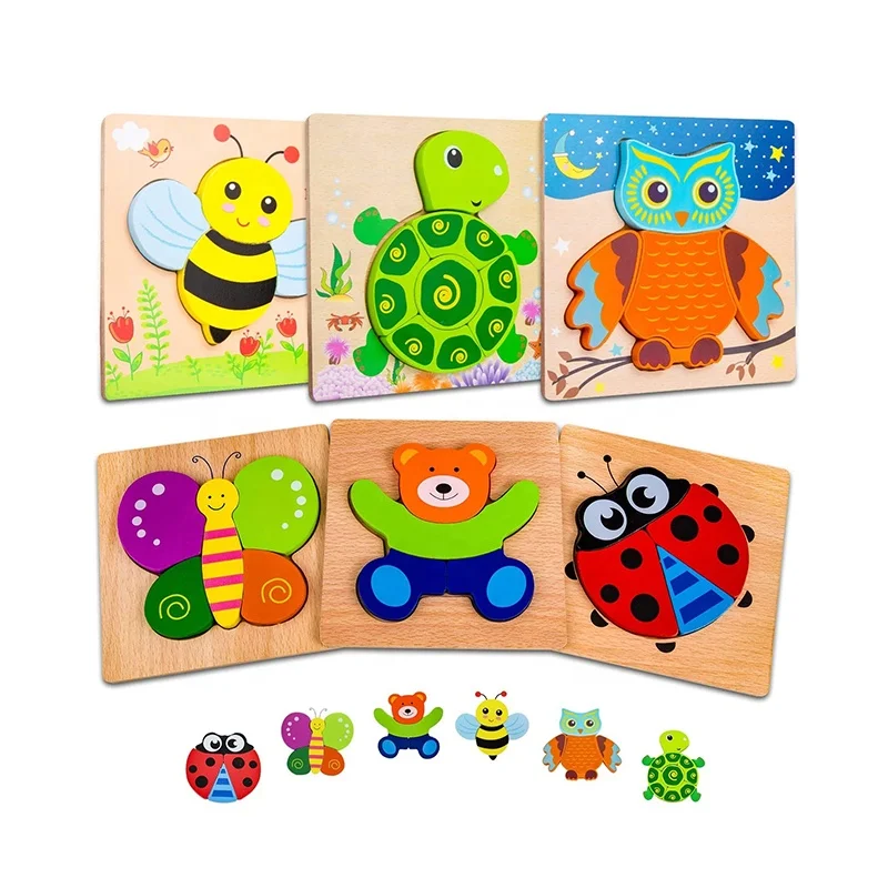 Wooden Toddler Jigsaw Puzzles for Kids Baby Brain Development