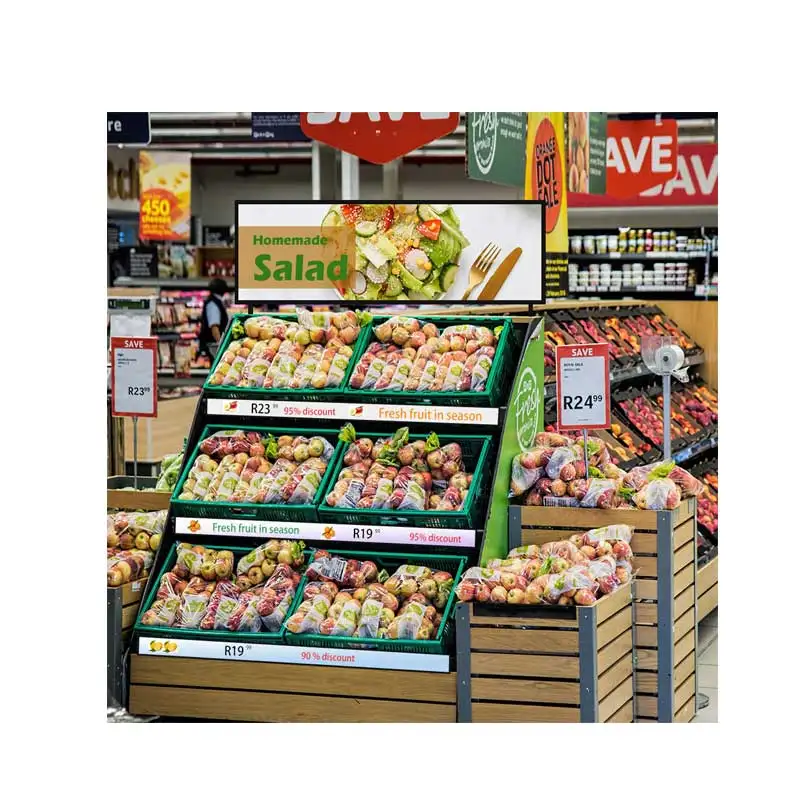 Цифровой рекламный экран Сверхширокий дисплей на полках P1.2 P1.5 P1.8 светодиодный с небольшим шагом пикселя кромкой полке