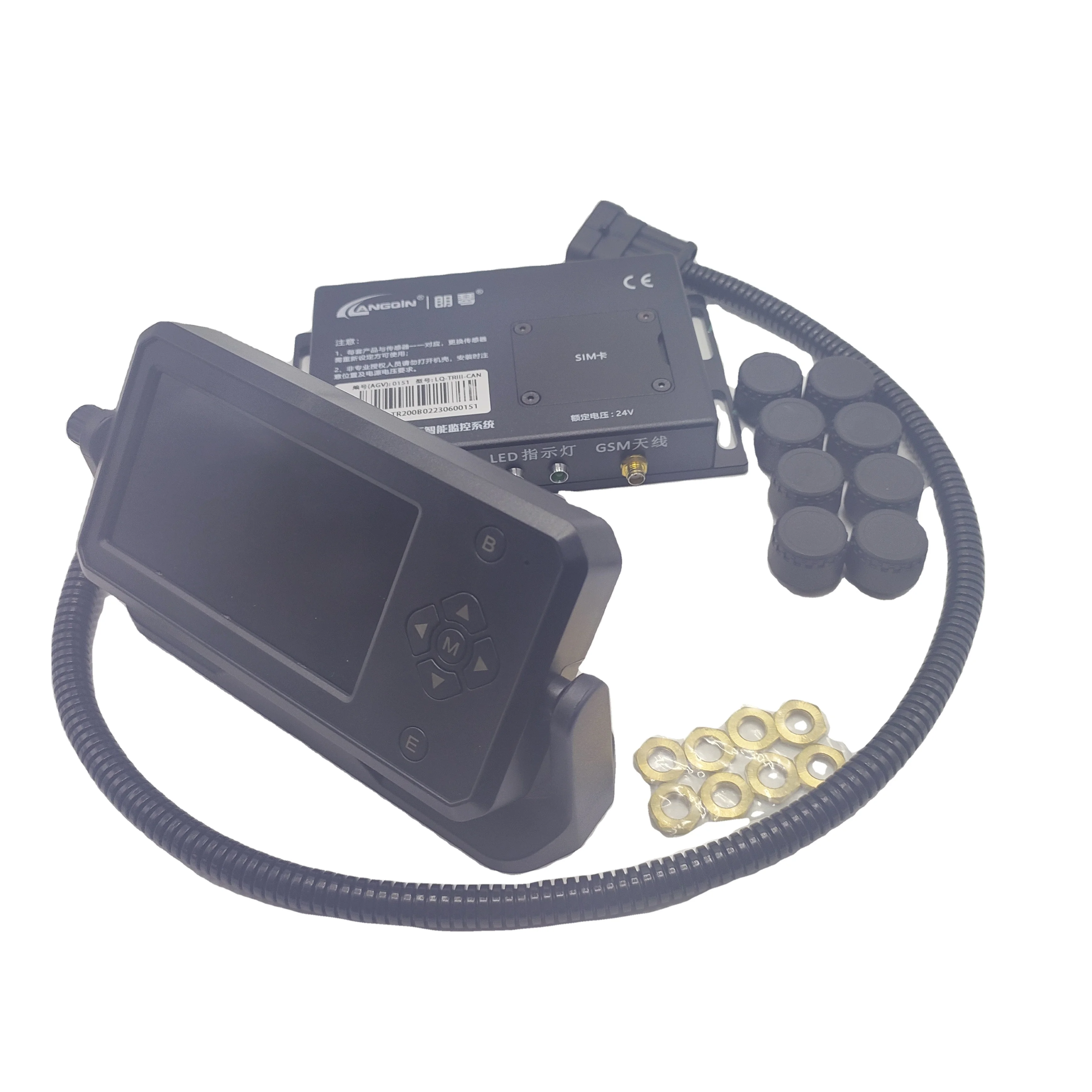 Supplier Wholesale Auto Truck TPMS Wireless Tire Pressure Monitoring System with 8 external sensors can match up to 122 tyres