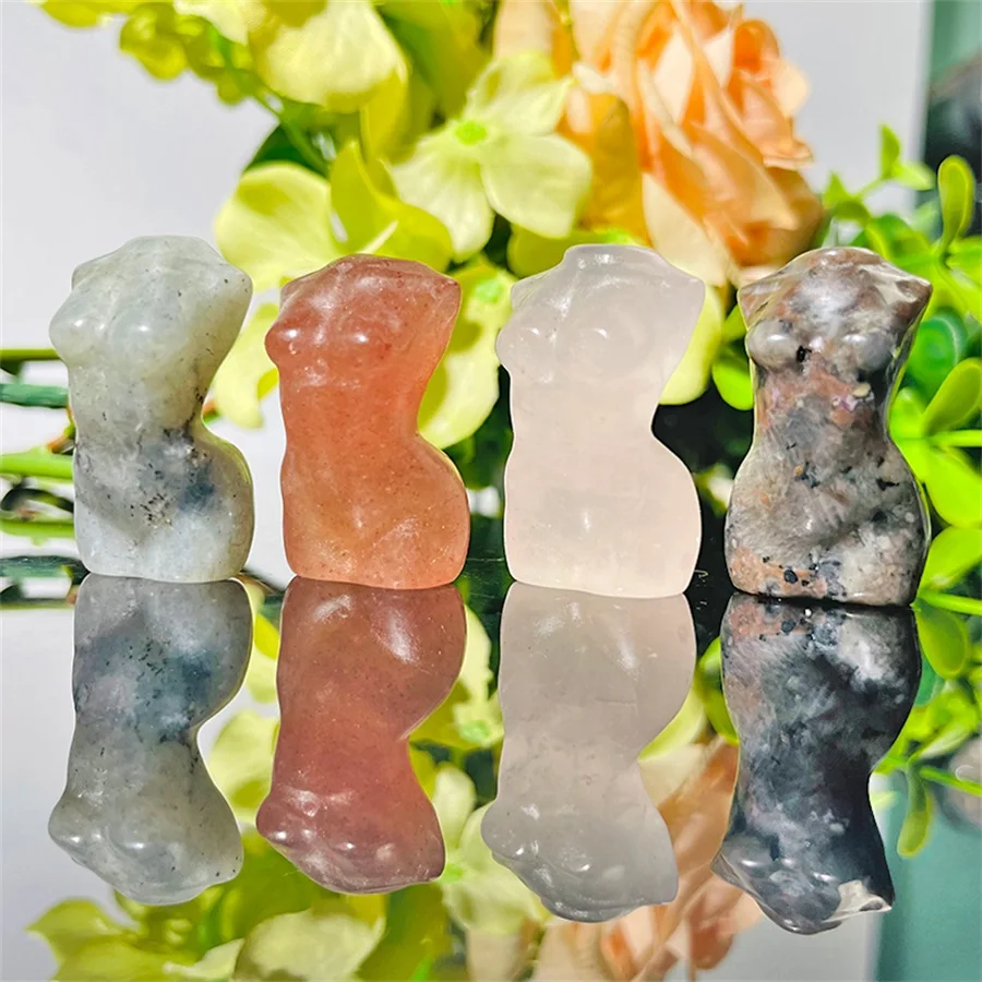 Wholesale Stone Crystal Sculpture Natural Quartz Gemstone Female Model Crystal Torso Ornaments