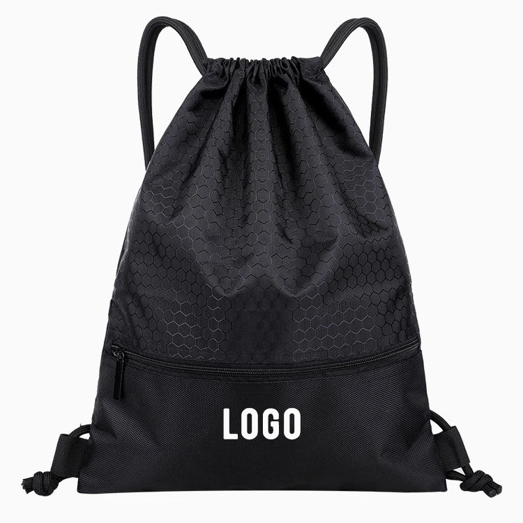 Custom Logo colorful nylon drawstring laundry bagl Makeup Pouch shopping Travel Nylon  Bag with logo