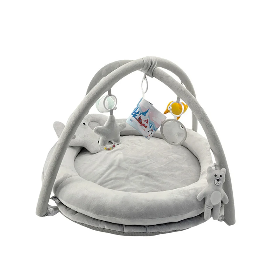 Newborn children multi-functional crib hanging baby armrests grab hands exercise rack toys