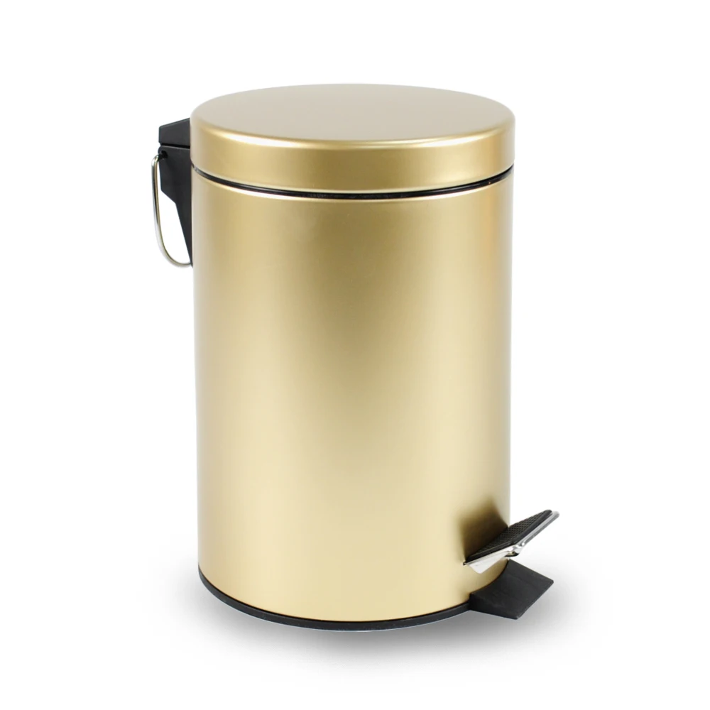 Wholesale kitchen food Waste Bins round stainless steel garbage bin lid waste for hotel room Trash Can