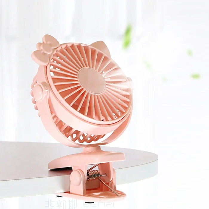 360 Degree  Rotation Portable Warm Lamp Car Rechargeable Folding USB Fan Clip On Mini Cooling Desk Fan