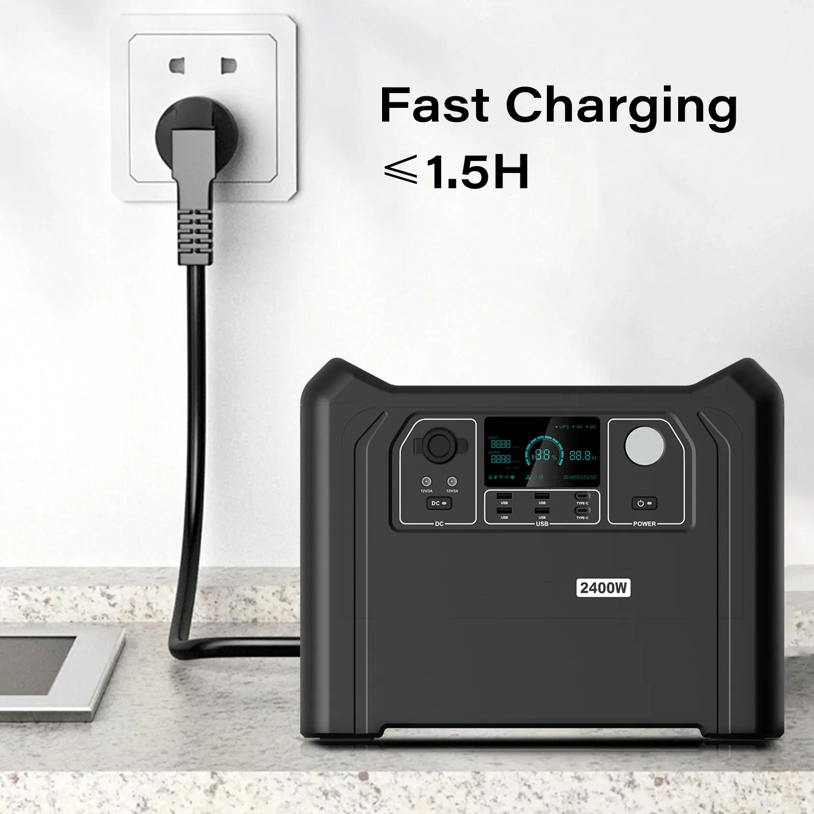 Banqcn 2400W AC Output with 2560WH Capacity Power Bank Station 2024 Outdoor Camp Tool Safety LiFePO4 Battery