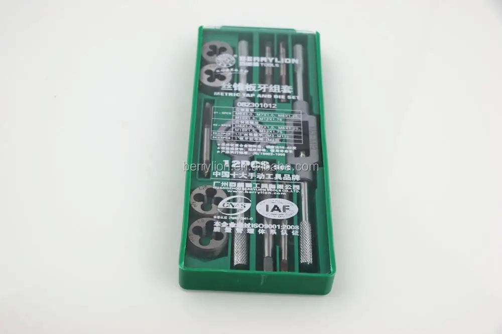 
12pcs high speed steel metric tap and die set for sale 