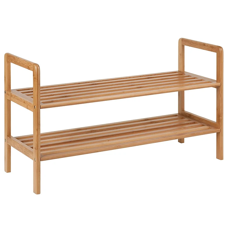 2-Layer Shoe Rack Shelf Modern Solid Bamboo Stand For Living Room Entryway Bedroom Factory Shoe Rack Storage Home Furniture