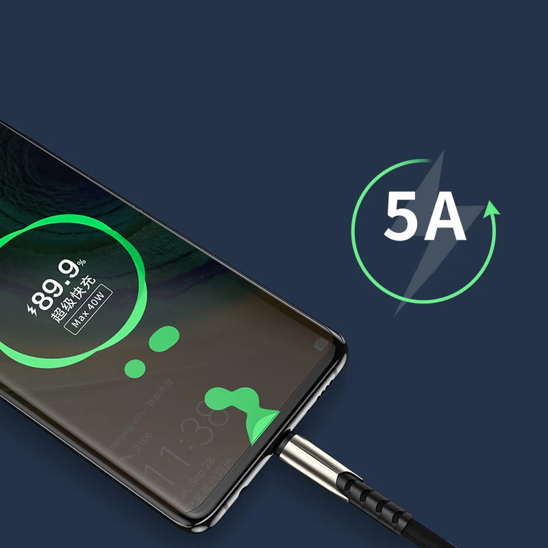 Upgraded Durable USB Type C Fast Charging Cable 5A Nylon Braided Safe Fast Charge Code USB C Cable for Samsung Galaxy Note 20