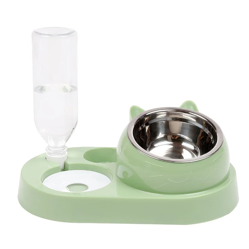 2022 New  3 In 1 Automatic Pet Water Bottle Food Dish Feeder For Cat Dog