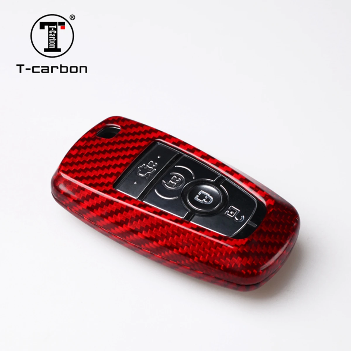 T-carbon Carbon Fiber Car Remote Key Case  For Ford Ranger  2020 Car Interior Accessories Key Cover Factory Sales