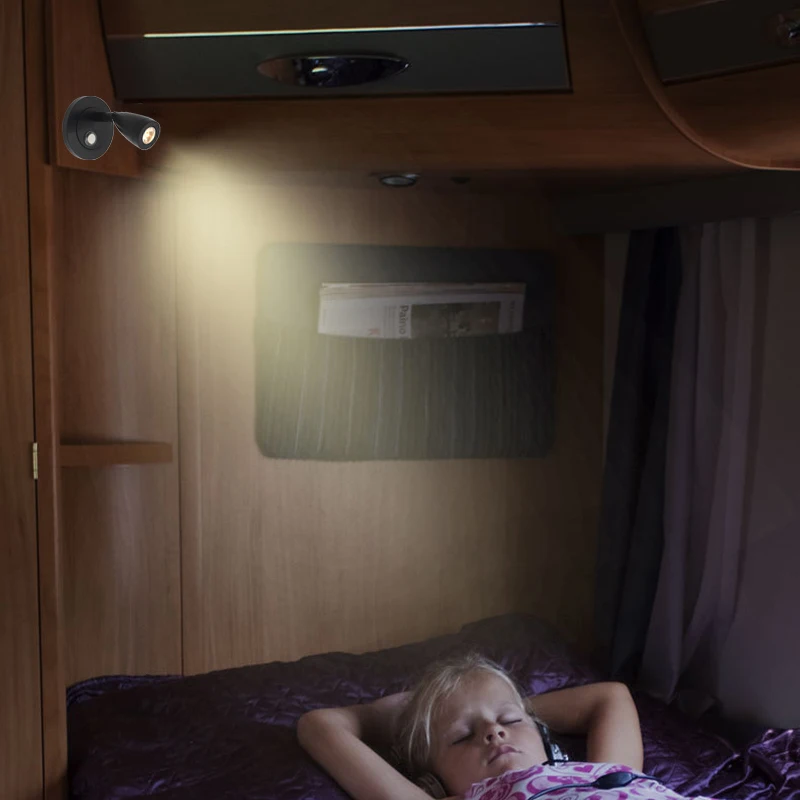 MIni Wall Lamp Touch switch dimmable bus reading light surface 2W aluminum led car 12V led headboard reading light