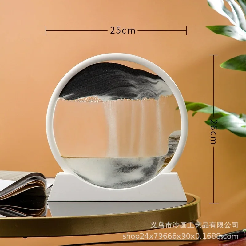 Huaqi SPA25-32 Sandlandschaft основа круглые движущиеся песочные накидки струящийся песок художественные украшения для дома 7 дюймов черный стеклянный