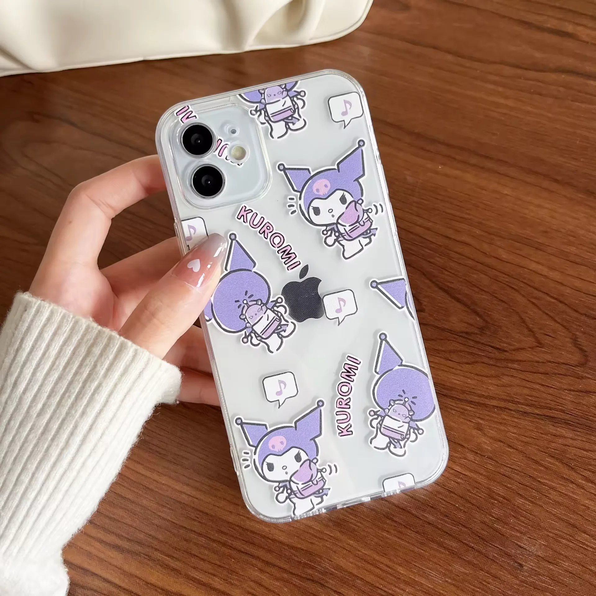 Оптовая продажа Заказной Прозрачный чехол для телефона Sanlio Kuluomi iPhone 15 Plus противоударный и снятие стресса на день рождения новый