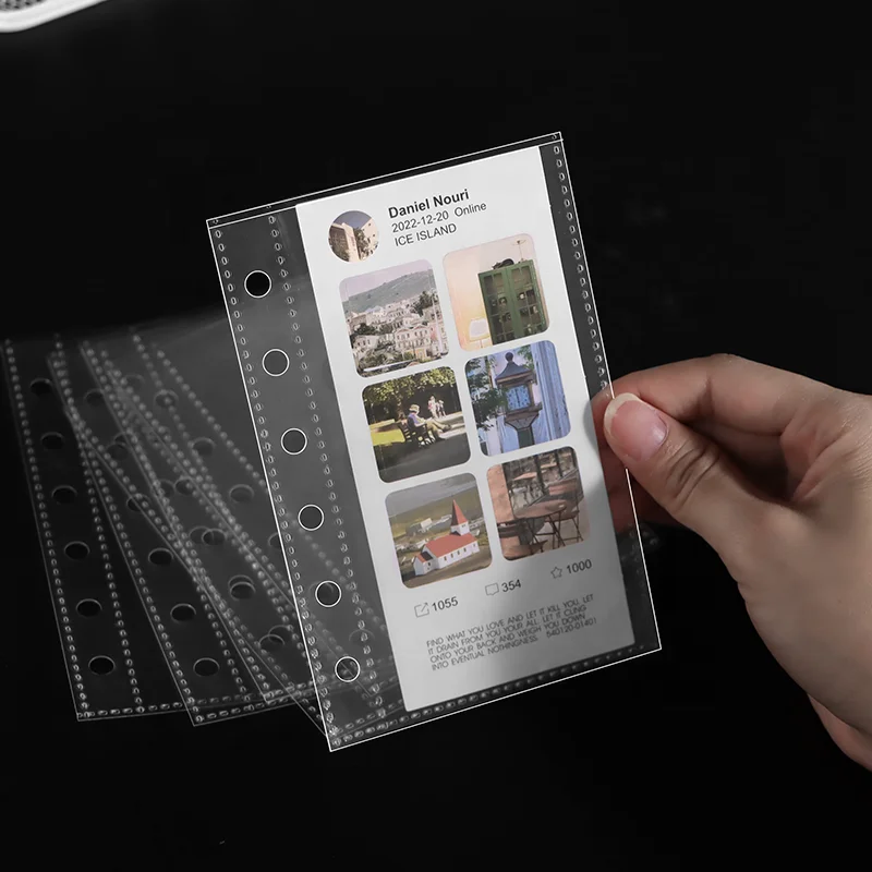 Ультра прозрачная открытка из 10 штук 1 карман a6 a7 6 кольцевых фотокарт