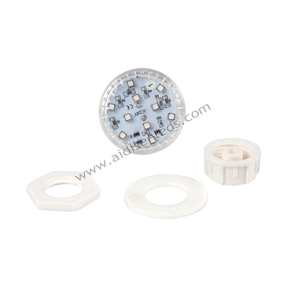 45mm 12LEDs 3535 Auto-Program 24V RGB Pixel Lights White Changeable Color LED Point Lights Landscape Amusement Rides IP66 Rated