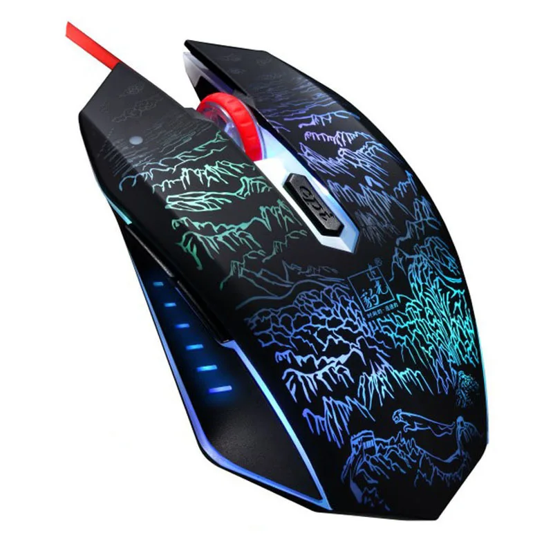 New design price luminous colorful LED Backlight DPI 1200/1600/2400 Interface USB 1.45m wired mouse optical