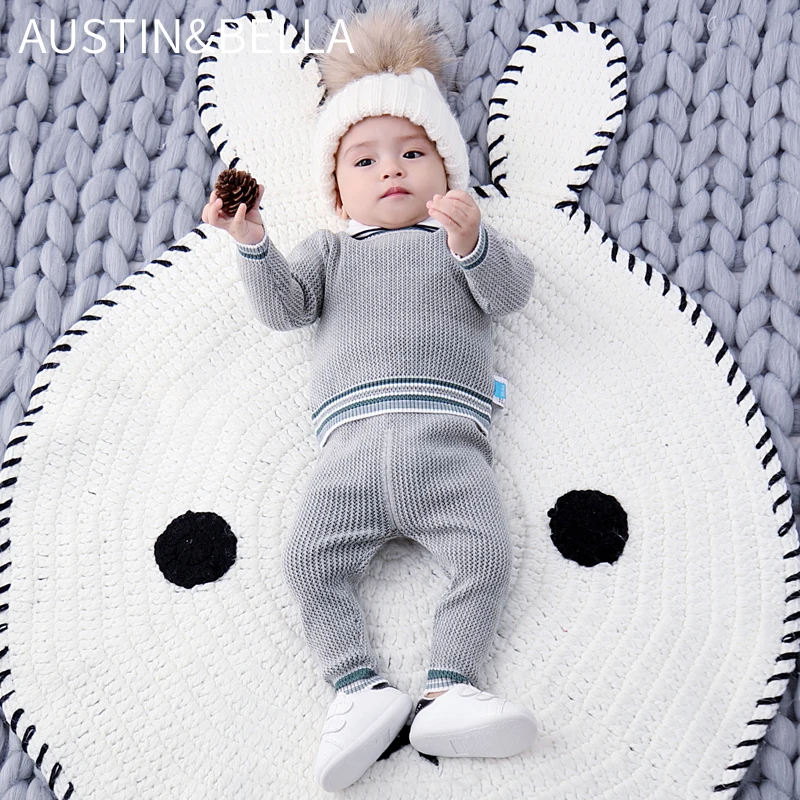 
AustinBella/wholesale boutique babies clothing baby sweater sets baby designer clothing sets 