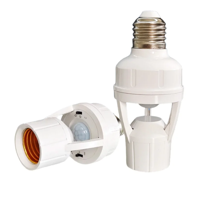 Intelligent wireless E27 screw-type human body induction lamp holder with thermal infrared induction lamp base