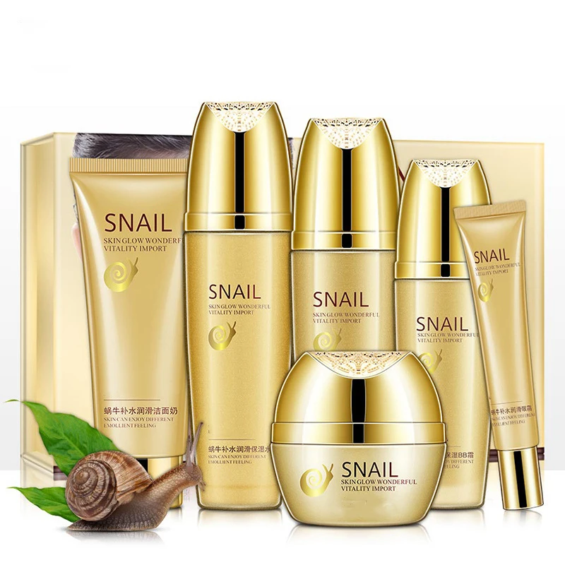 Snail filtrate skin care set six-piece gift box moisturizing smooth facial care set skin care products OEM wholesale