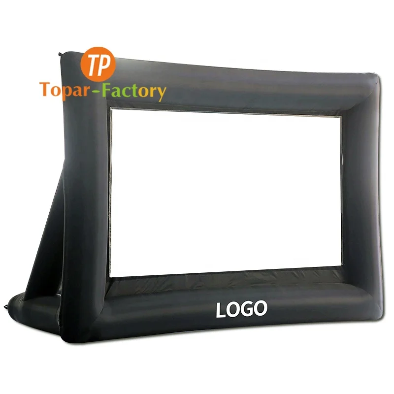 Outdoor Large 20ft Air Screen Projector Tv Movie Cinema Projection Inflatable Screen