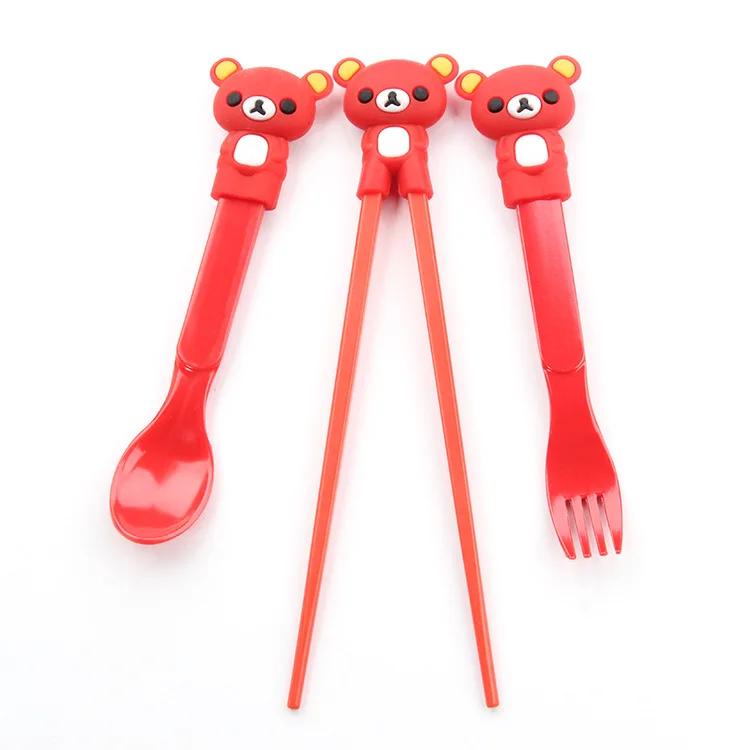 Eco friendly Silicone Kids Learning Cartoon Reusable Travel Children Baby Kids Chopsticks Training Set for Kid