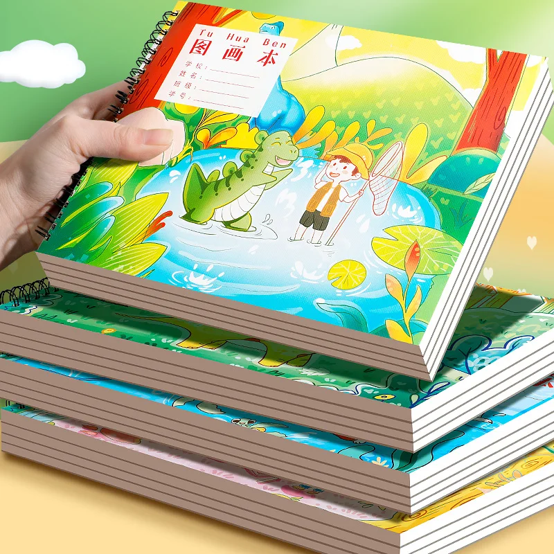 kawaii drawing book painting sketchbook blank paper notebook for school art students kids cute design cover