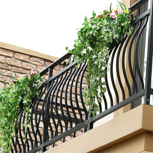 HLT Europe style fashion design wrought iron balcony, iron balcony grill ,balcony steel fence wholesales