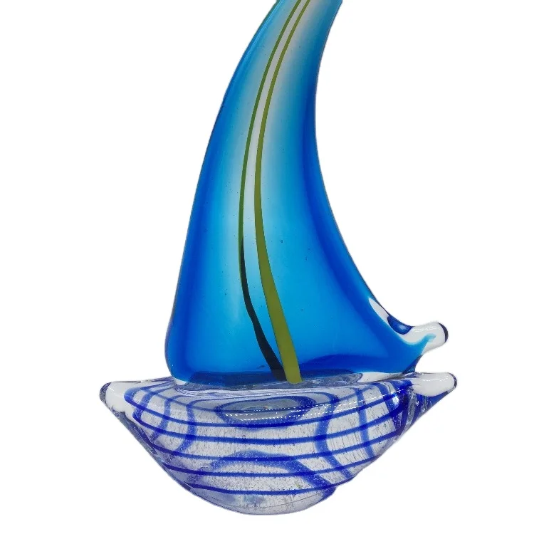 Artistic Sailboat Handmade Blown Art Glass