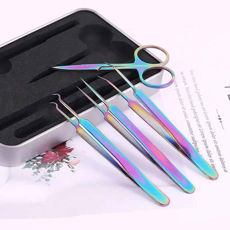 Professional Gel Polish Remove Manicure Kit set box tools Stainless Steel Tweezers Cuticle Nipper Scissor nail care tools set