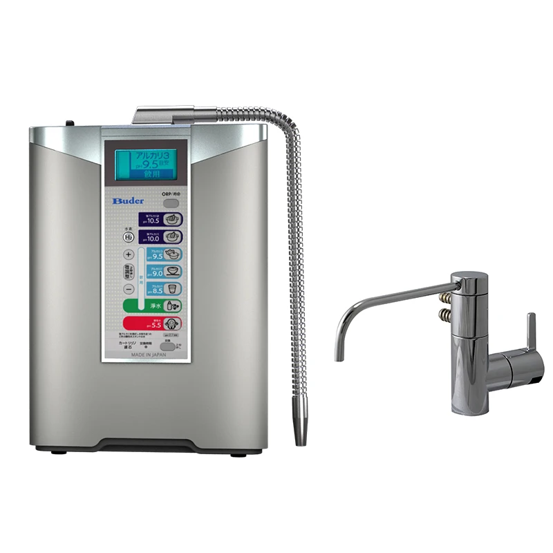 Taiwan Buder Top Japanese Activated Carbon Countertop Water Ionizer Electric Powered with Faucet Installation for Household Use