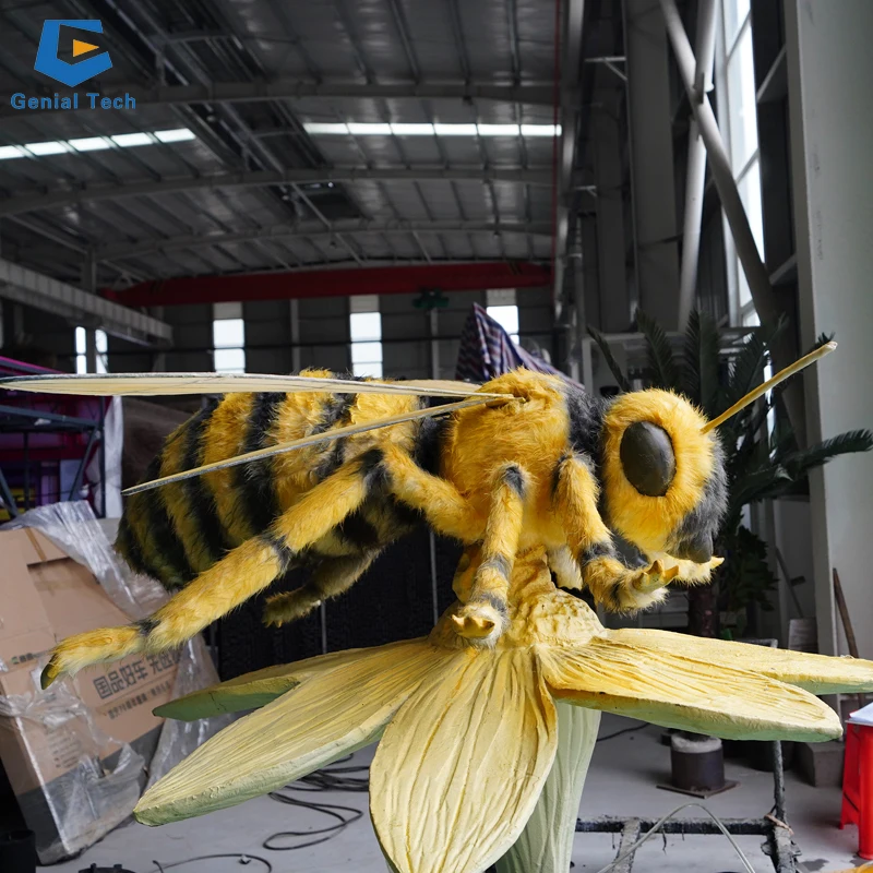 CCAA27 Garden decoration realistic insect model animatronic flying bee for park