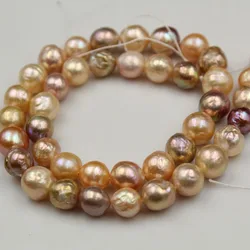 10mm Natural Golden Baroque Pearl Strands Edison Pearl