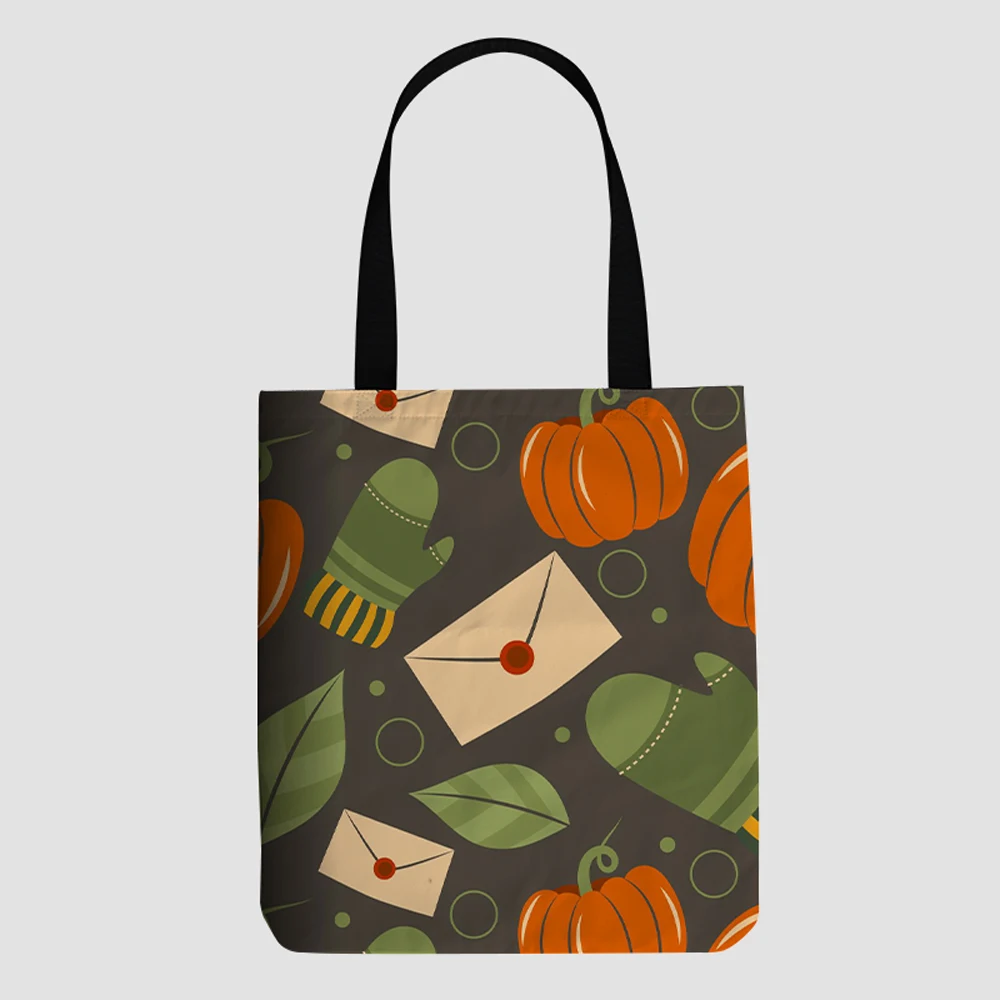 custom canvas hand shopping bags grocery clutch Leaves pattern handbags for luxury fashion trends for ladies men tote bag