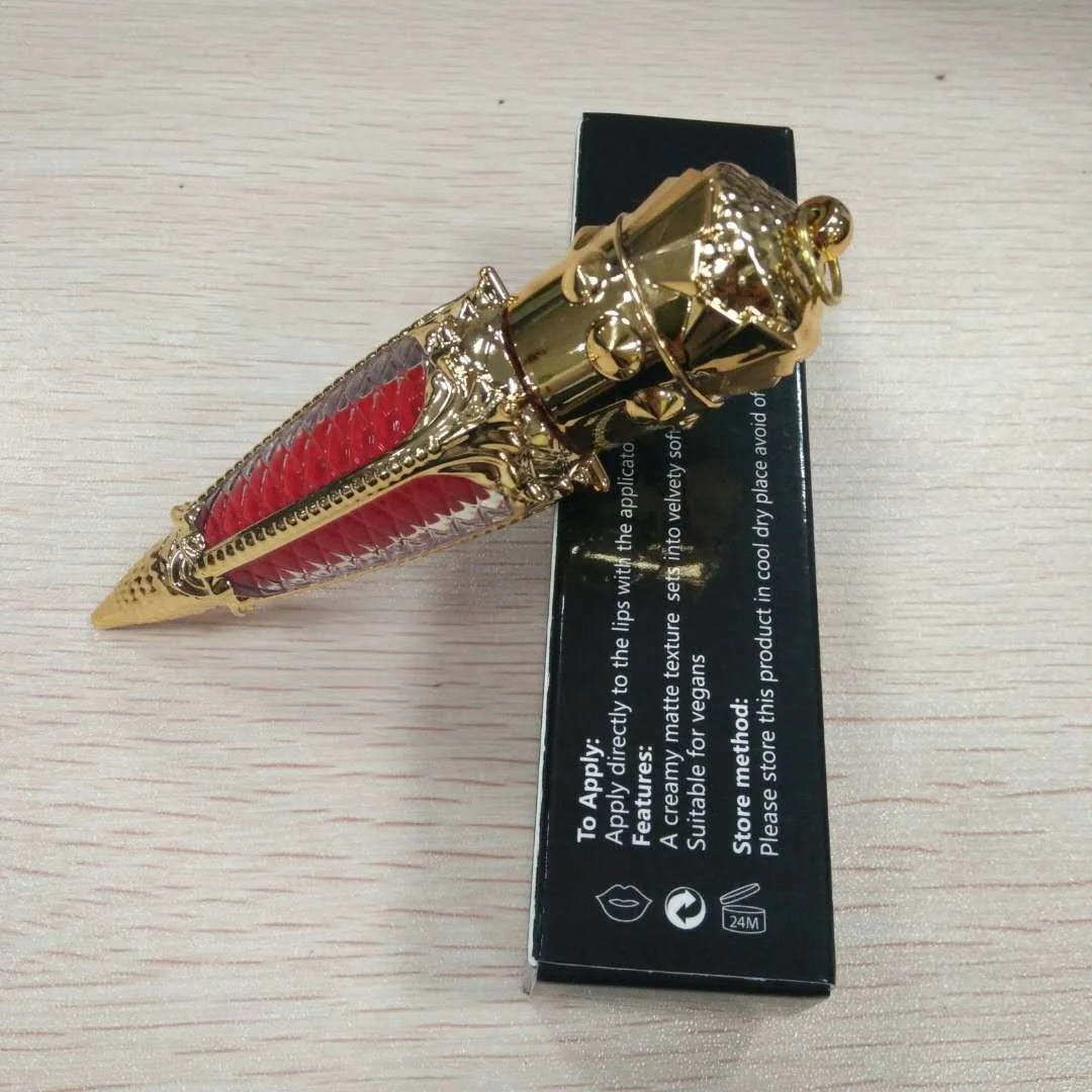 Wholesale Customized crown lipgloss liquid lipstick with gold lip gloss tube