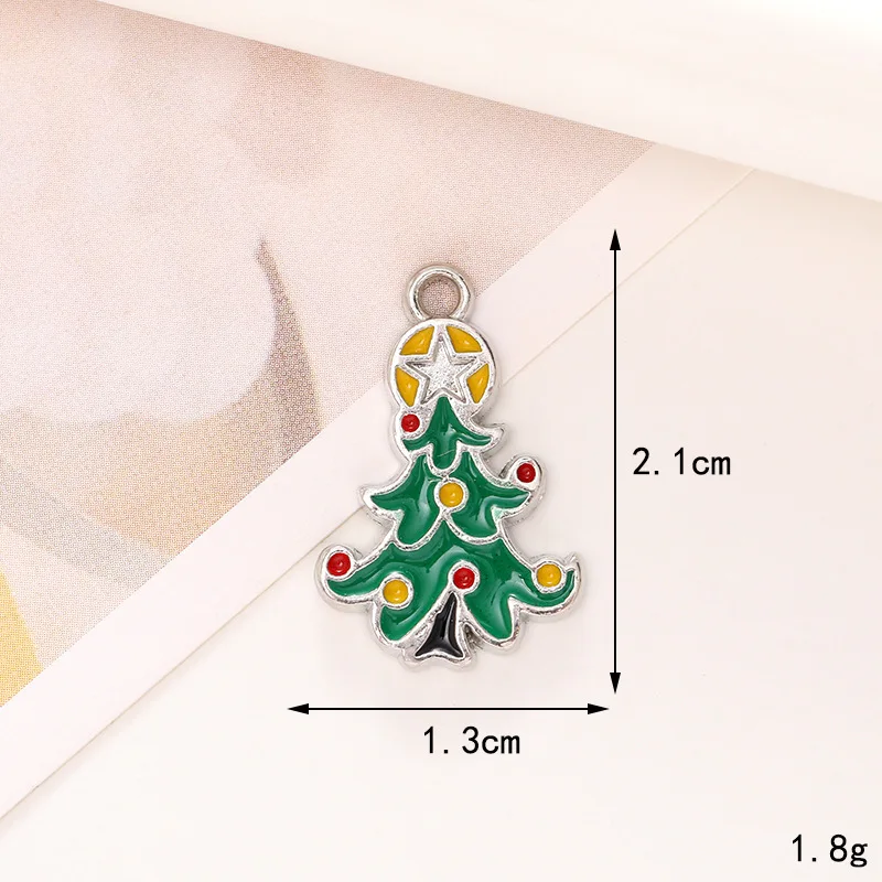 Zinc Alloy Enamel Christmas Charms Gold Plated Tree Charms Reindeer Charms DIY for Jewelry Making