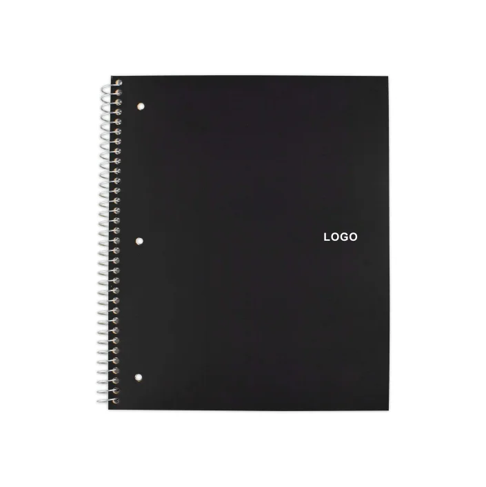 eco friendly Letter A4 A5 PP 250 Perforated Pages Plastic Black Cover Spiral Notebook