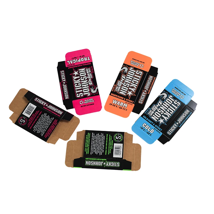 Wholesale custom logo surfboard wax packaging die cut kraft paper box